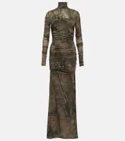 [Blumarine] Blumarine Printed high-neck gown AU 6 brown