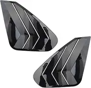 HOUV Car Rear Right & Left Gloss Black Side Window Scoop Louver Cover Trim Shutter Vent Frame ABS Fit for RAV4 2021 2020 2019