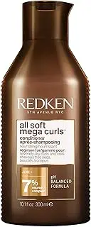 Redken Conditioner for Curly or Frizzy Hair, Invigorates, Tames & Hydrates Dry Hair, with Aloe Vera, All Soft Mega Curls Conditioner, 300 ml