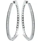 Micro Pave Cz Hoop .925 Sterling Silver Earrings