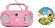 Groov-e Original Boombox Portable CD Player & Radio Pink with Chidrens Stories CD
