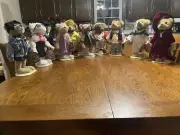 Brass Button Plush Bears 20th Century set of 10 Teddy Bears