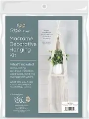 Solid Oak Macrame Hanging Kit -Hanging Shelf - Bohemian Round (Pack of 1)