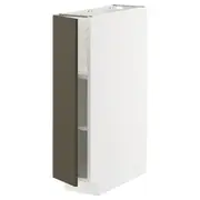 METOD base cabinet with shelves, white/Havstorp brown-beige, 20x60x80 cm