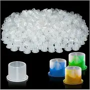 Yuronam 500PCS Small Tatoo Ink Caps with Base Plastic Pigment Cups for Tatoo Ink Tatoo Accessory Tatoo Supplies (500 pcs with Base)