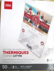 NEW! 50 Count Office Depot Laminating Pouches Letter Size 3mil 9"x11.5"