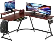L Shaped Gaming Desk Corner Computer Table Gamers Office Workstation