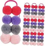 IWOWHERO 40pcs Plush Ball Elastic Hair Bands for Ponytail Holders Durable and Comfortable Hair Accessories for Boys for Daily Wear and Special Occasions