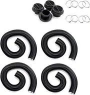 NTKLKVSVFP Air Diesel Heater 4X 42mm Diameter 300cm Length Duct Pipe Tube Hose Black + 4X Mini Outlet 8X Clamps Fit for Car Truck Camper