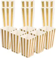 NUOBESTY 24pcs Paper Popcorn Boxes, Cardboard Candy Container Mini Popcorn Buckets Treat Boxes for Birthday Theater Party Favors