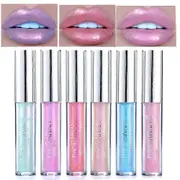 6pcs Glitter Liquid Lipsticks Set 6 Color Diamond Shimmer Metallic Lipstick Waterproof Long Lasting Lip Gloss Set