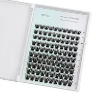 HICOCU False Eyelash Extension,3D Fluffy Effect C Curl Natural Look falsel Eyelashes 200 Pcs Mixed Length Cluster Lashes,DIY Eyelashes Extension, falsel Eyelashes Natural Look (ALC151)