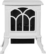 Electrical Fireplaace Heating Stove Electric Fireplace Wall-Mounted Electric Fireplace Internal Heating Fireplace Wood Stove Fire Protection from Overheatin Outdoor Patio Heating (Color : White),prac