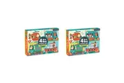 2x Mudpuppy Kids Children 4 In A Box Jigsaw Puzzle Game Toy Set Transport 3+