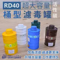 在飛比找蝦皮購物優惠-《工具職人》RD40大容量桶型濾毒罐／活性碳過濾罐 3M防毒