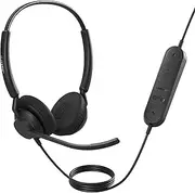 Jabra Engage 40 Wired Stereo Headset - Advanced Noise Cancelling Microphones UC Cert - On Ear Headphones with Mic - Inline Call Controller - ClearVoice for Crystal Clear Calls Impressive Audio USB C