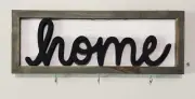 Wood Home Key Holder Metal Hooks Farmhouse Rustic Decor Handmade 15”x5.5”x1”
