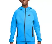 NIKE TECH FLEECE Hooded ZIP POCKET Jacket KID'S Size S (approx 8-9 y.o) Blue