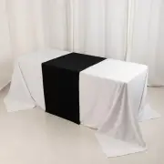 24" x 72" BLACK Premium Scuba Polyester Wide Table Runner Wedding Party Tabletop