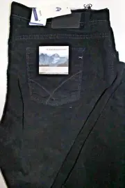 Brax Cooper Fancy Blue Planet Stretch Hi-Flex Black Corduroy Pants sz: 50 x 34