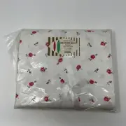 VTG Penney’s Nation-Wide Cotton Muslin Double Full Flat Top Sheet White Rose