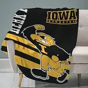 Sleep Squad Iowa Hawkeyes 60” x 80” Raschel Plush Blanket – A Collegiate Mascot Throw
