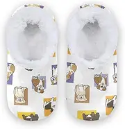 [Caihoyu] House Slippers for Kids Girls Boys Fuzzy Fleece Anti-Skid Sole Lightweight House Shoes Hotel Travel Bedroom Airplane Party