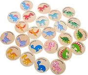 CHICAMPERA 24pcs Dinosaur Matching Game Educational Memory for Enhances Cognitive Skills and Concentration Engaging Wooden Dinosaur Learning Game for Suitable for Group Play