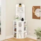 Corner Shelf Cube Storage Cabinet Rack Display Bookshelf Bookcase Power Outlet