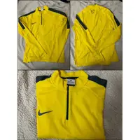 在飛比找蝦皮購物優惠-Nike FC 黃色 足球 立領長袖練習球衣