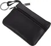 [TOGEVAL] Men's Coin Purse Keychain Zip Wallet Small Change Purse Leather Coin Storage Bag