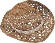 [LIFKOME] Summer Outdoor Hat Wide Brim for Men for Beach Travel Lightweight and Breathable Straw Khaki