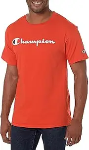[Champion] Men's Classic Jersey Script T-Shirt T Shirt, Oxford Grey Script, Medium US