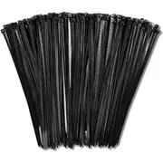500x Cable Ties Zip Ties Strong Nylon UV Stabilised Black Cable Tie