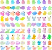 90 PCS Mini Resin Animal Figurines Glow in the Dark Miniature Figurines Aquarium