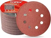 TOPEX 125mm Orbital Sanding Discs Oxide Sandpaper Sanding Paper Pads Abrasive Sheet Hook&Loop Mixed Grits Coarse Accessories TOPEX Sanders