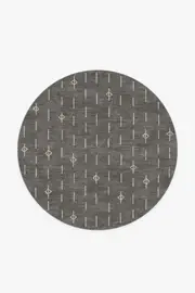 185' Round | Machine Washable Runner Rug | Kid & Pet Friendly | Indoor Rug | Alina Grey Rug | Ruggable