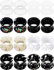 [Cisyozi] 8 Pairs Ultra Thin Silicone Ear Gauges Flexible Ear Tunnels Plugs Stretchers Expander Double Flared Flesh Gauge Earlets Plug Gauges Kit Retainer Piercing Jewelry for Women Men 6G-20mm