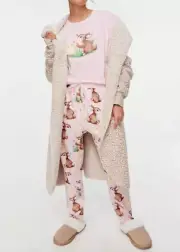 NEW PETER ALEXANDER BUNNY & CHICK POINTELLE TOP PANTS PJ SET 2+ 20 - 22 $139.90
