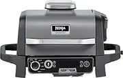 [NINJA] Woodfire 7-in-1 Electric BBQ Grill & Smoker, Includes Air Fryer Function & Smart Probe, Portable Outdoor Table Top Multi Function Barbecue, OG751ANZ, Cool Grey