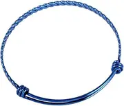 DOTUIARG Blue Color Stainless Steel Adjustable Wire Bracelets Expandable Bangles