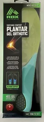 RBX Plantar Fasciitis Orthotic All-Day Relief 3/4 Insoles Men’s Size 8-12 - NEW