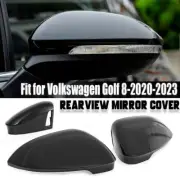 Paar Passt für VW Golf 8 VIII 2020-23 Spiegelkappen mit Spurassist Glanz Schwarz
