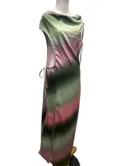 ASOS Style Cheat One Shoulder Satin Ombre Midaxi Dress Size US 8