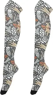 [Caihoyu] Women'S Socks Lightweight Tube Socks Long Stockings Tall Boot Stockings Leg Warmers for Special Occasions Seamless Pattern Cute Christmas Deer 1514465795, Seamless Pattern Cute Christmas Deer