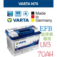 在飛比找蝦皮購物優惠-德國🇩🇪原裝VARTA EFB 70AH N70 LN3歐規