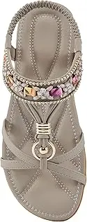 Alicegana Women's Sandals Dressy Flat: Summer Comfortable Shoes Bohemian Casual Beach Walking