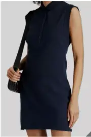 $250 Rag & Bone Women's Blue Mckenna Button Front Mini Polo Dress Size Large