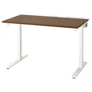 MITTZON desk, walnut veneer/white, 120x80 cm