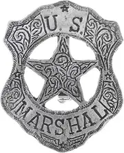 US Marshal Old West Toy Badge for Kids, Metal Old West Costume Prop